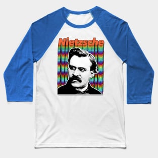 Friedrich Wilhelm Nietzsche Retro Styled Graphic Design Baseball T-Shirt